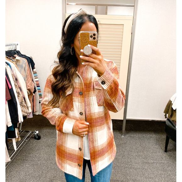 Thread & Supply Oversized Plaid Flannel Shacket X Small Western Utility - Picture 4 of 4